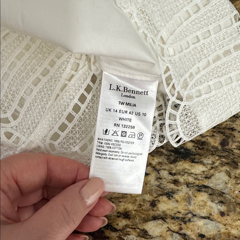 LK Bennett Ivory Lace Top - Picture 8 of 8